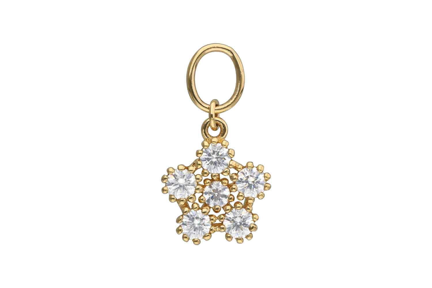 18 Karat Gold Anhänger für Clicker MOISSANIT-BLUME von Piercingline